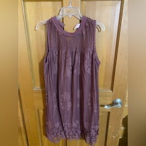 No Boundaries Lace Sleeveless Dress - Mauve